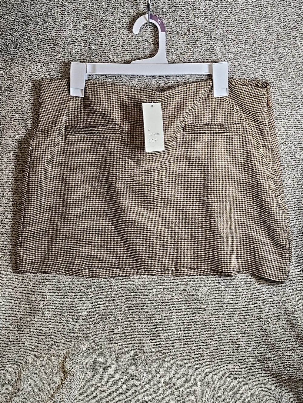 a new day Brown Micro Houndstooth Mini Skirt